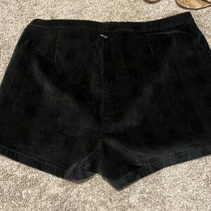 RVCA black suede Camille Rowe shorts tie up